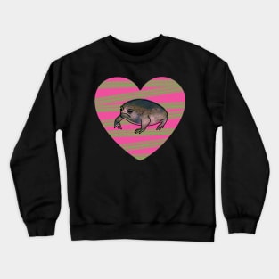 Black Desert Rain Frog Love Heart Valentines Day Crewneck Sweatshirt